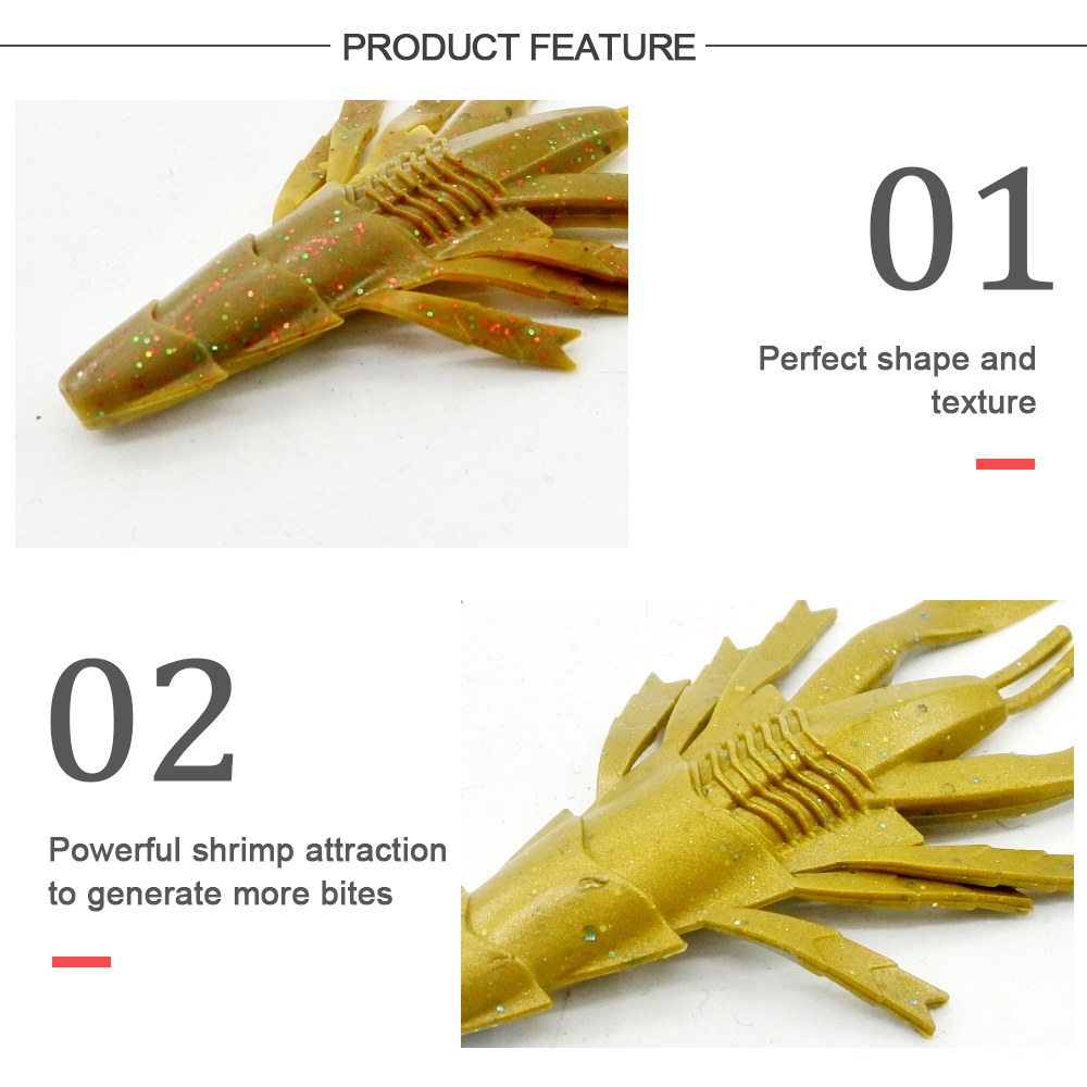 HONOREAL 6.5CM Different Color Artificial Fishing Shrimp Lure Soft Bait 3PCS HONOREAL 6.5CM Different Color Artificial Fishing Shrimp Lure Soft Bait 3PCS