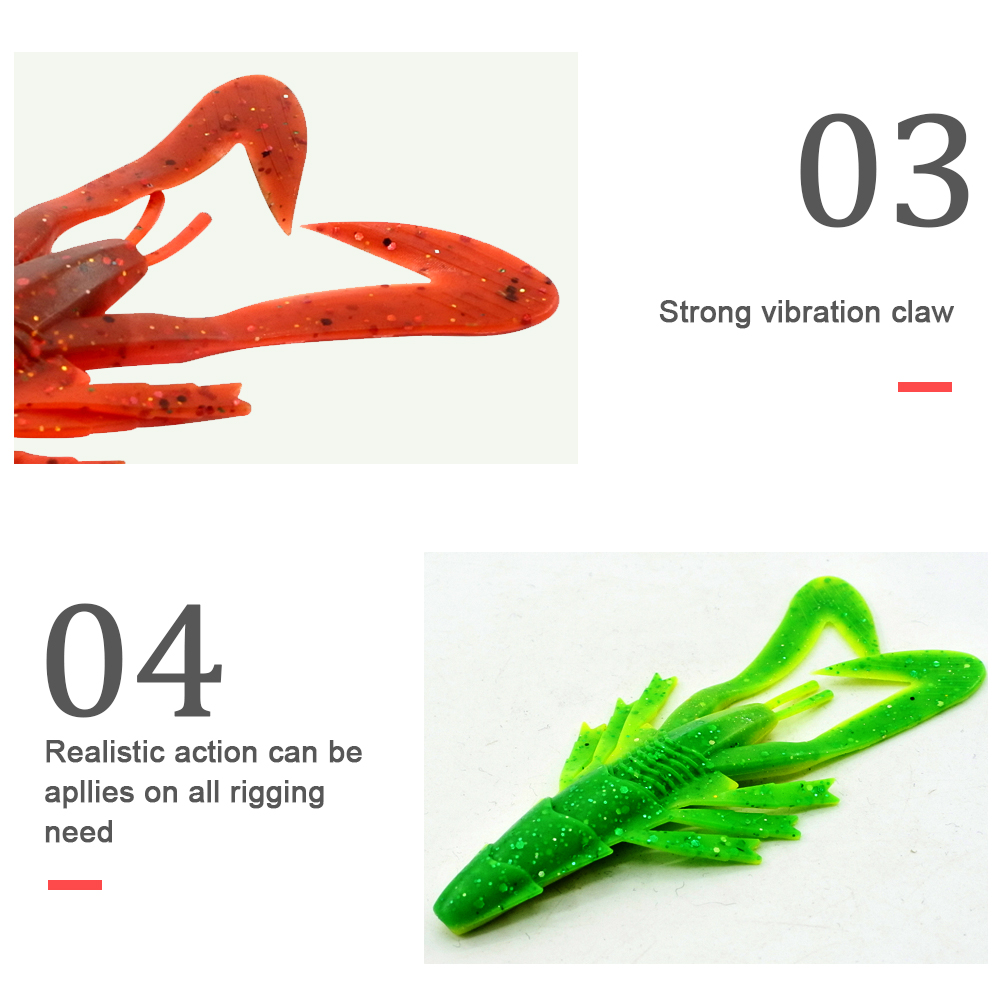 HONOREAL 6.5CM Different Color Artificial Fishing Shrimp Lure Soft Bait 3PCS HONOREAL 6.5CM Different Color Artificial Fishing Shrimp Lure Soft Bait 3PCS
