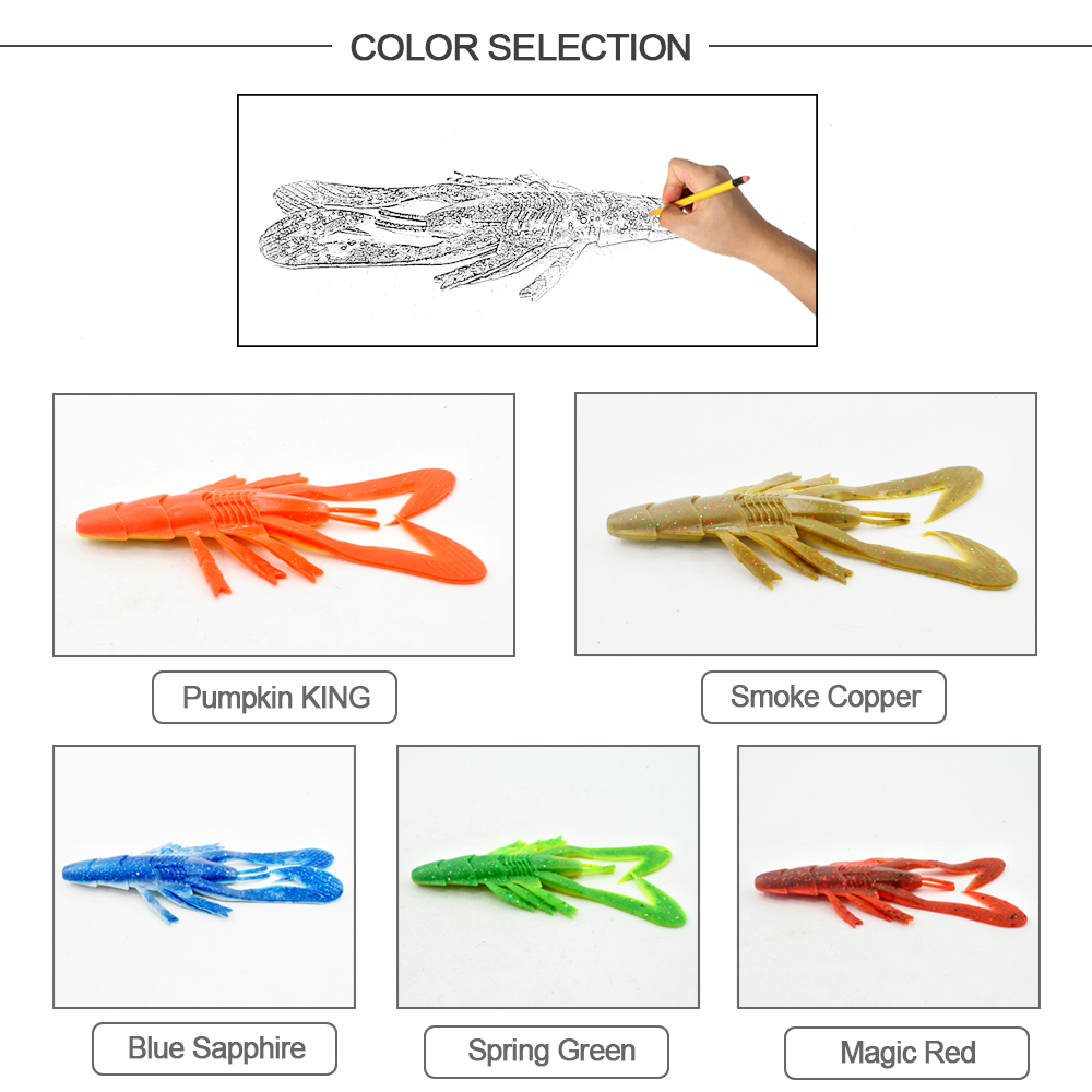 HONOREAL 6.5CM Different Color Artificial Fishing Shrimp Lure Soft Bait 3PCS HONOREAL 6.5CM Different Color Artificial Fishing Shrimp Lure Soft Bait 3PCS
