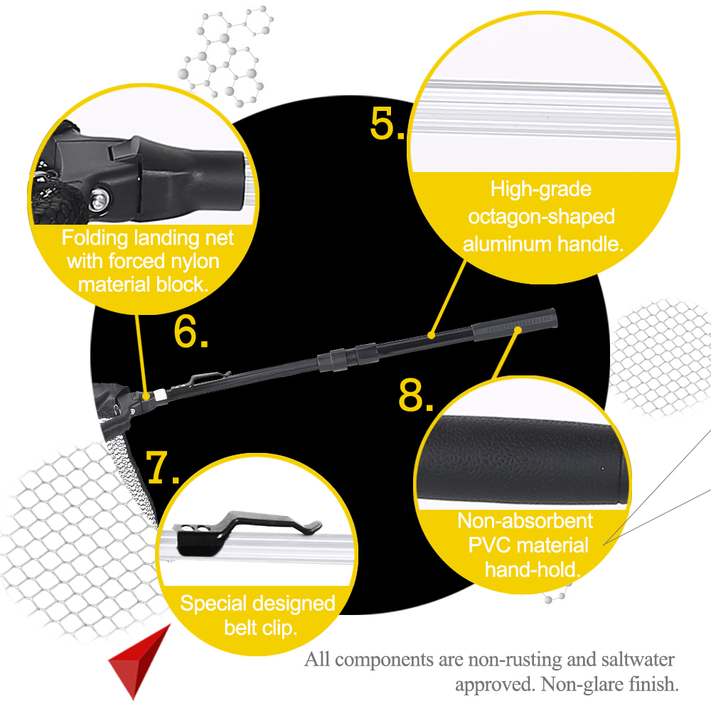 HONOREAL 95CM Ultra Light Waterproof Nano PE Fishing Landing Net HONOREAL 95CM Ultra Light Waterproof Nano PE Fishing Landing Net