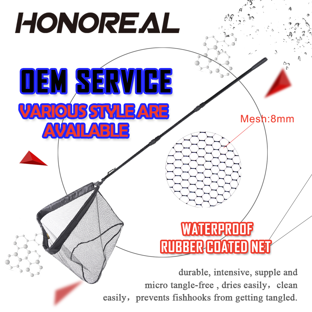 HONOREAL 210CM Portable Ultralight Aluminum Pole Strong Telescopic Folding Fishing Landing Net HONOREAL 210CM Portable Ultralight Aluminum Pole Strong Telescopic Folding Fishing Landing Net