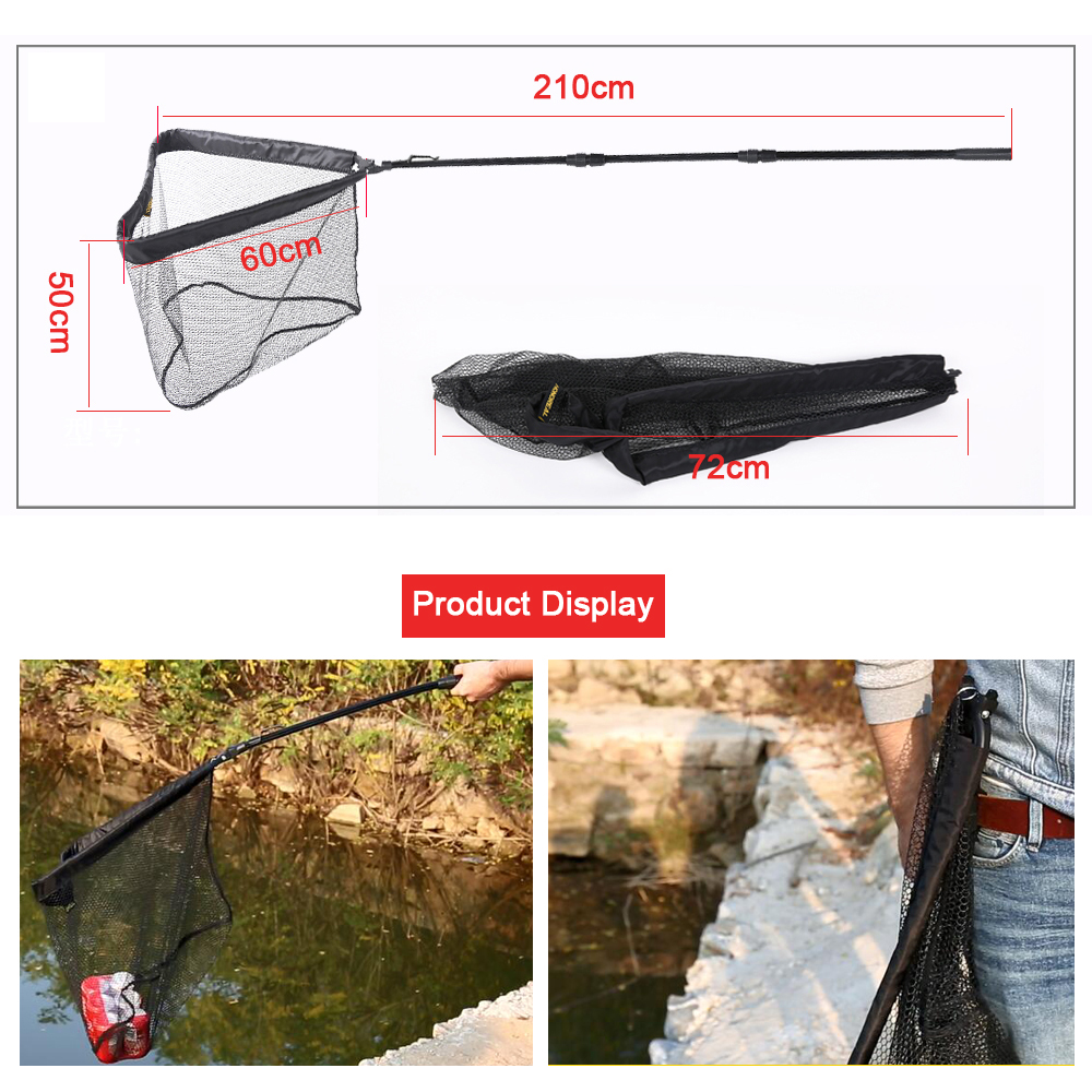 HONOREAL 210CM Portable Ultralight Aluminum Pole Strong Telescopic Folding Fishing Landing Net HONOREAL 210CM Portable Ultralight Aluminum Pole Strong Telescopic Folding Fishing Landing Net