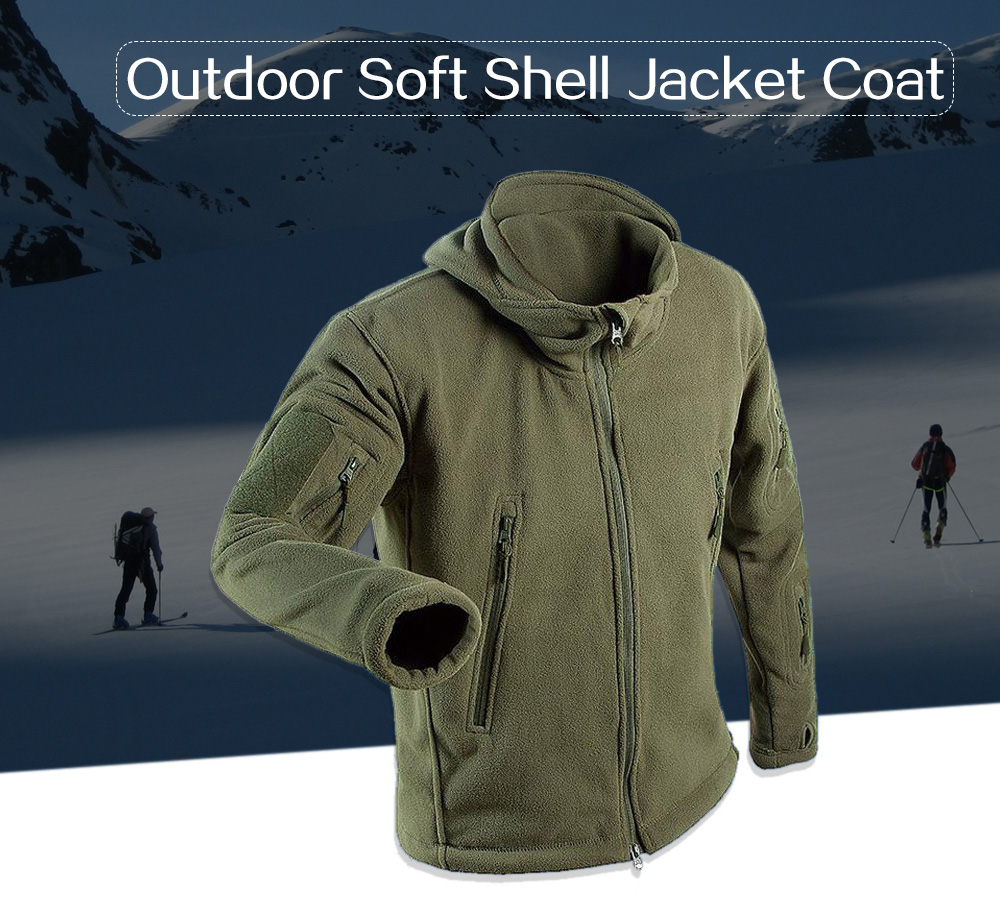 Outdoor Sports Warm Soft Shell Jacket Liner Fleece Coat for Men