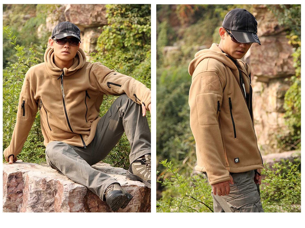 Outdoor Sports Warm Soft Shell Jacket Liner Fleece Coat for Men