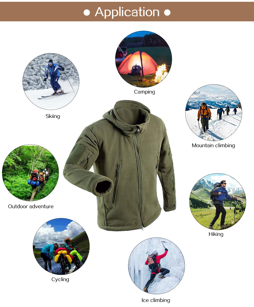 Outdoor Sports Warm Soft Shell Jacket Liner Fleece Coat for Men