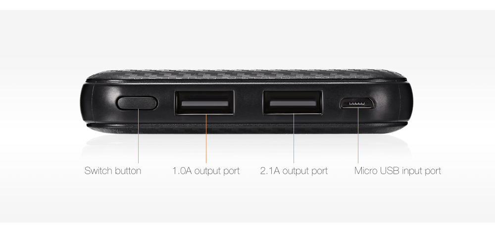 Teclast T100UU Series Power Bank 10000mAh 5V 2.1A Dual Output Micro USB Input Polymer Battery Indicator Lights