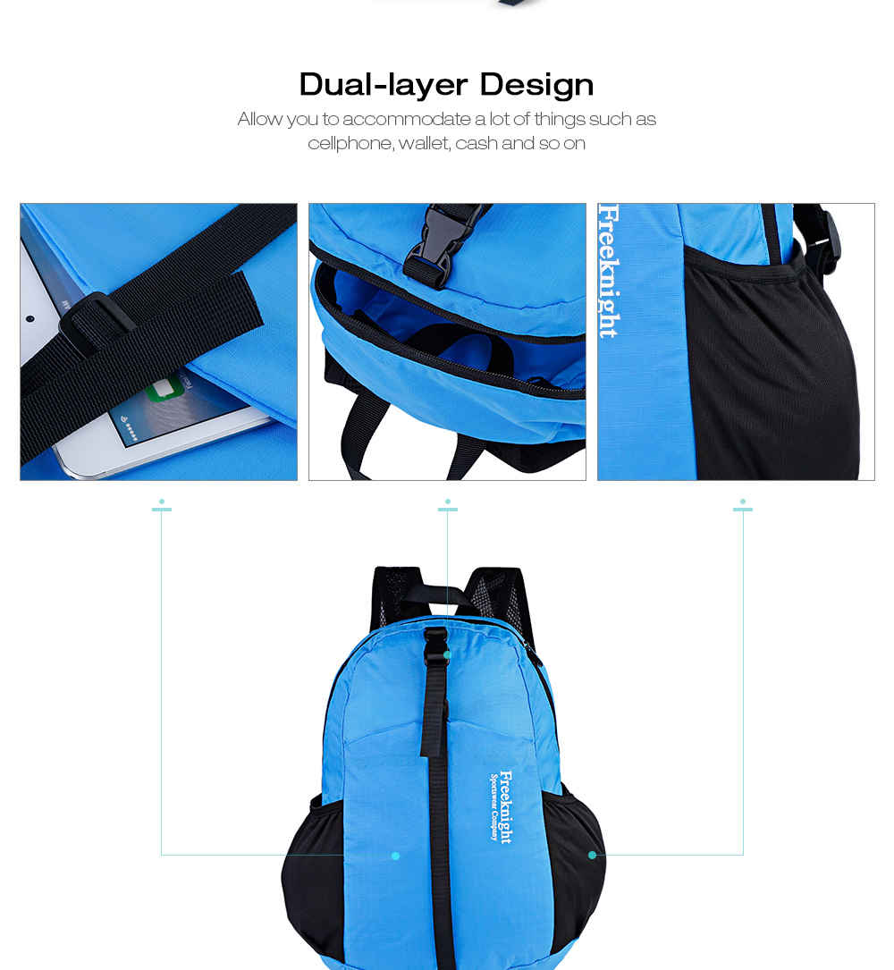 Free Knight FK0711 15L Portable Ultra-light Nylon Water-resistant Folding Backpack Free Knight FK0711 15L Portable Ultra-light Nylon Water-resistant Folding Backpack