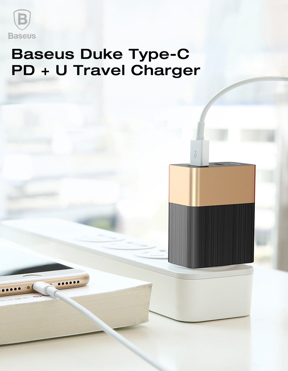 Baseus Duke Type-C PD USB Dual Output Travel Charger 5V / 3.4A Aluminum Alloy 15W Baseus Duke Type-C PD USB Dual Output Travel Charger 5V / 3.4A Aluminum Alloy 15W