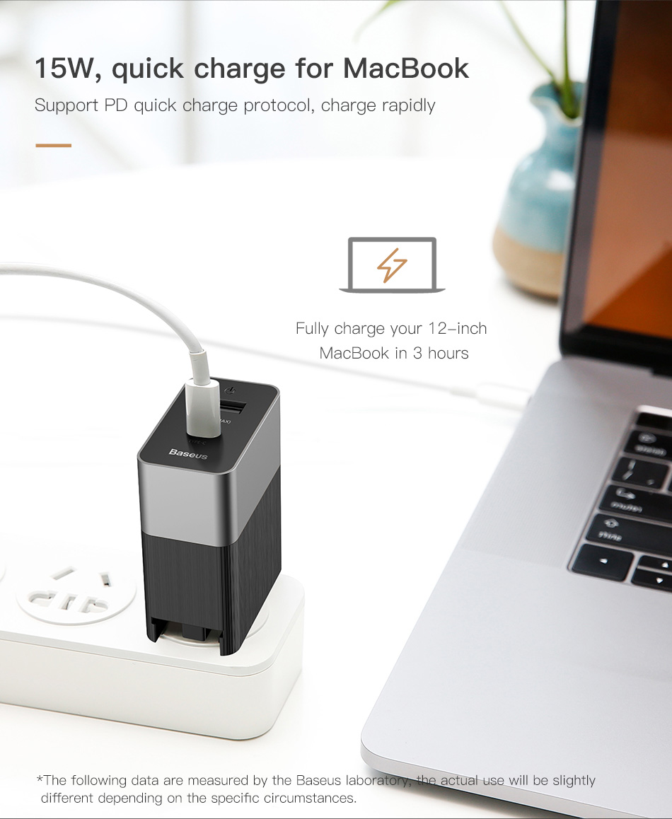 Baseus Duke Type-C PD USB Dual Output Travel Charger 5V / 3.4A Aluminum Alloy 15W Baseus Duke Type-C PD USB Dual Output Travel Charger 5V / 3.4A Aluminum Alloy 15W