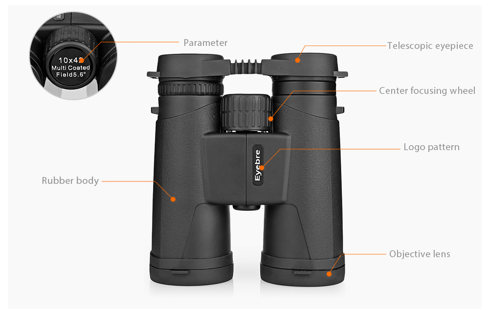 Eyebre 10X42 106M / 1000M HD Vision Wide-angle Prism Binocular Outdoor Folding Telescope Eyebre 10X42 106M / 1000M HD Vision Wide-angle Prism Binocular Outdoor Folding Telescope