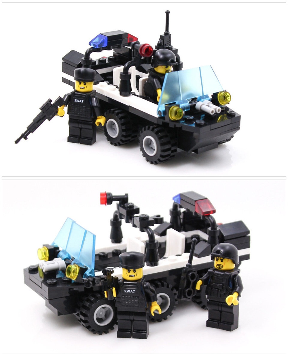 Kids Adult Educational Toy Building Bricks SWAT Patrol Armored Car Blocks Assembled Gift Kids Adult Educational Toy Building Bricks SWAT Patrol Armored Car Blocks Assembled Gift