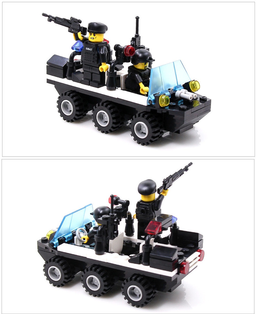Kids Adult Educational Toy Building Bricks SWAT Patrol Armored Car Blocks Assembled Gift Kids Adult Educational Toy Building Bricks SWAT Patrol Armored Car Blocks Assembled Gift