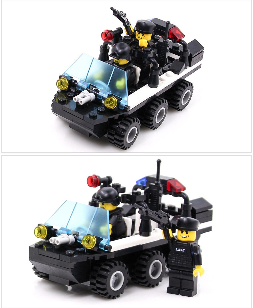 Kids Adult Educational Toy Building Bricks SWAT Patrol Armored Car Blocks Assembled Gift Kids Adult Educational Toy Building Bricks SWAT Patrol Armored Car Blocks Assembled Gift
