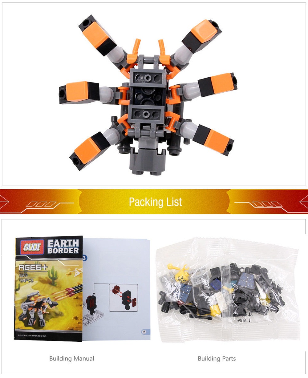 Kids Educational Toy GUDI Building Bricks Robot Earth Border Blocks Gift