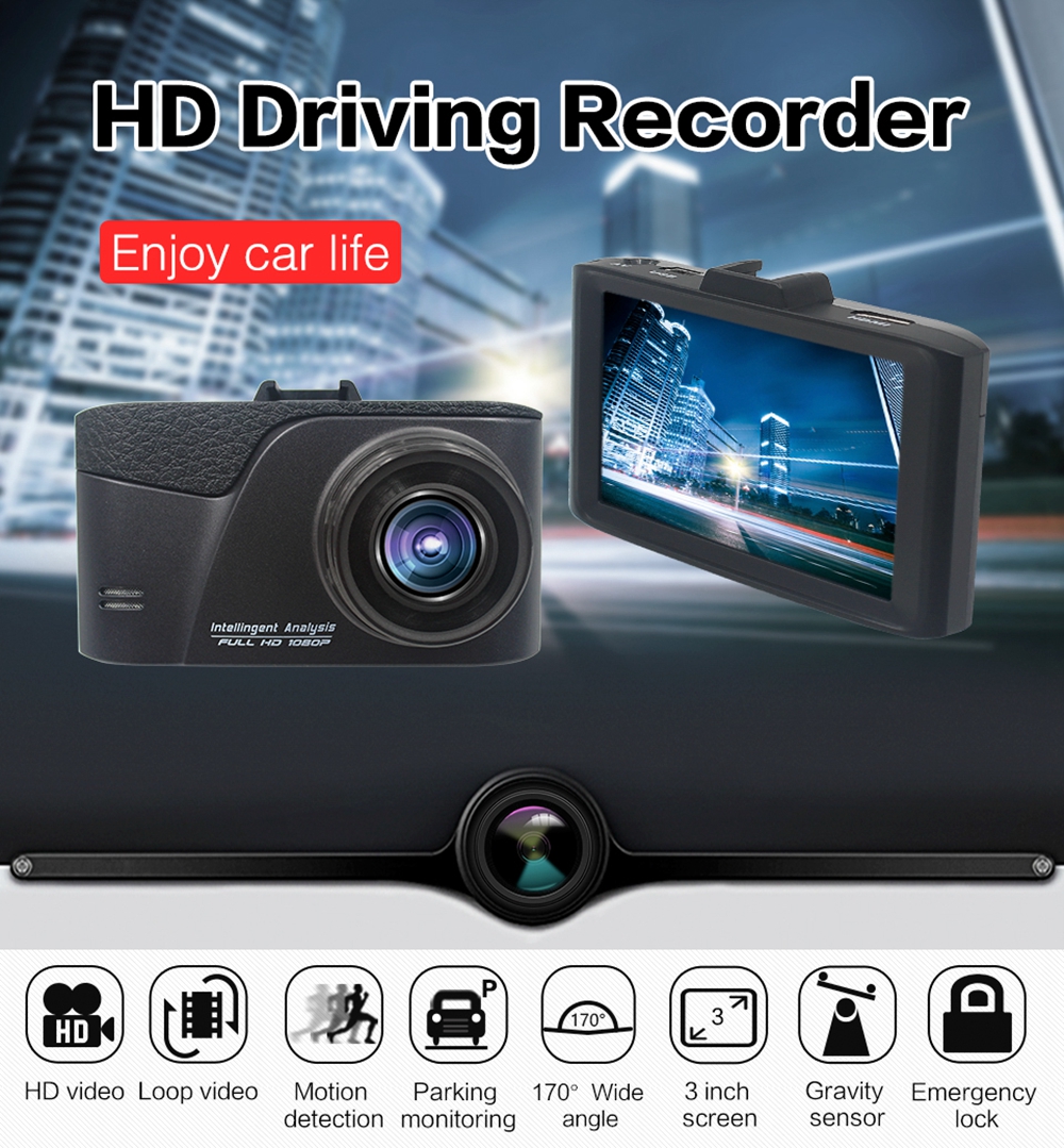 JL-611 High-speed Driving Recorder 170 Degrees Gold Wide-angle Car DVR Sports DV 3-inch Screen 1080P JL-611 High-speed Driving Recorder 170 Degrees Gold Wide-angle Car DVR Sports DV 3-inch Screen 1080P