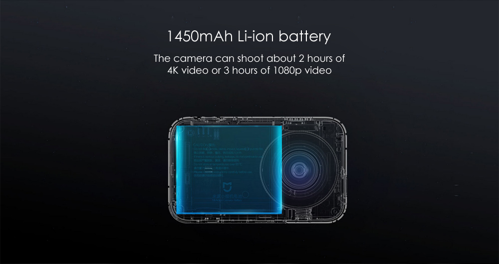Xiaomi Mijia Camera Mini 4K 30fps Action Camera 145 Degree Wide Angle Six-axis EIS with 2.4 inch Touch Screen 7 Glass Lens