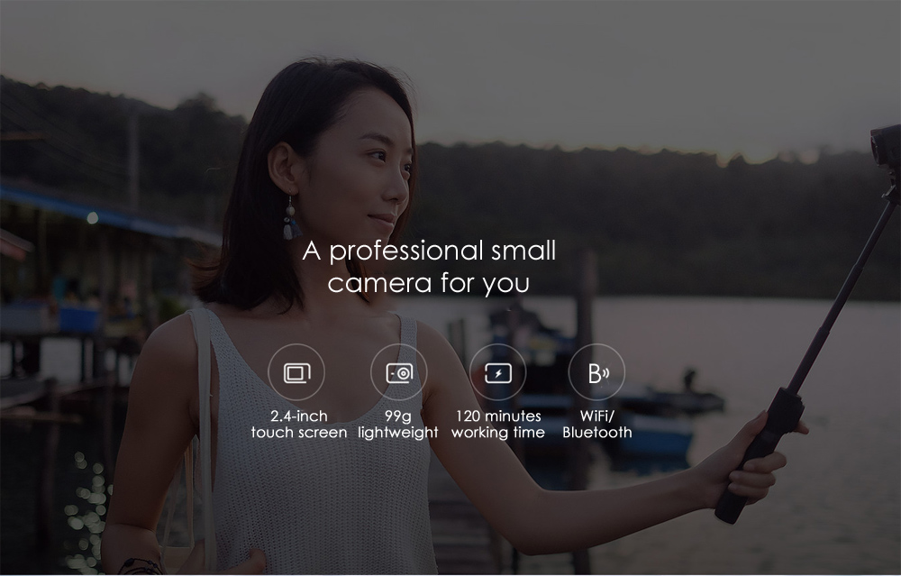 Xiaomi Mijia Camera Mini 4K 30fps Action Camera 145 Degree Wide Angle Six-axis EIS with 2.4 inch Touch Screen 7 Glass Lens