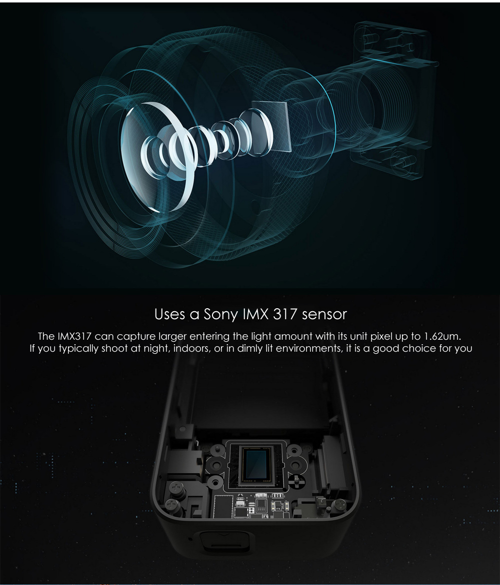 Xiaomi Mijia Camera Mini 4K 30fps Action Camera 145 Degree Wide Angle Six-axis EIS with 2.4 inch Touch Screen 7 Glass Lens