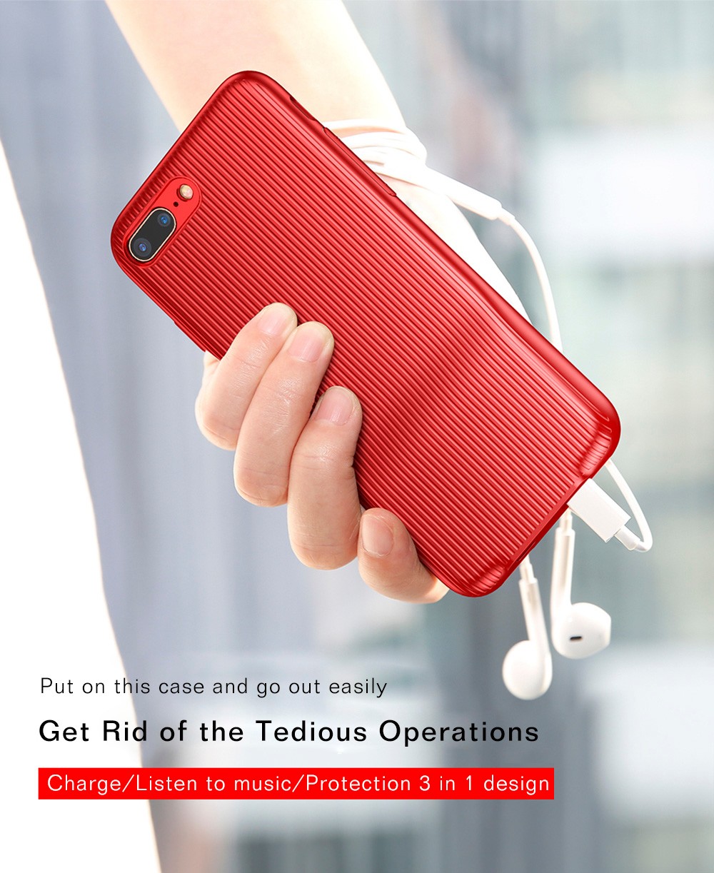 Baseus Audio Case Double IP Interfaces PC TPU for iPhone 7 Plus / 8 Plus 