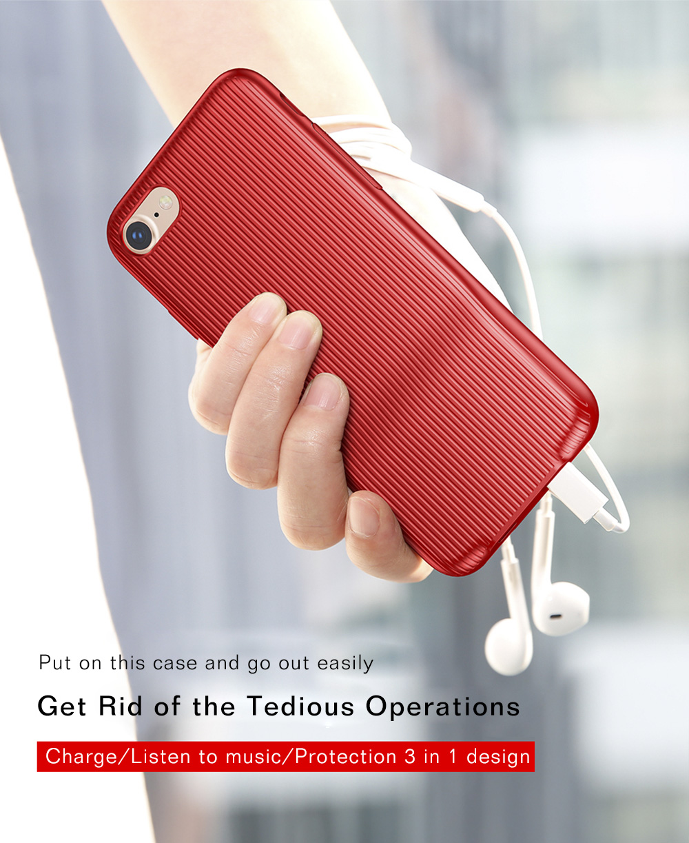 Baseus Audio Case Double IP Interfaces PC TPU for iPhone 7 / 8 Baseus Audio Case Double IP Interfaces PC TPU for iPhone 7 / 8