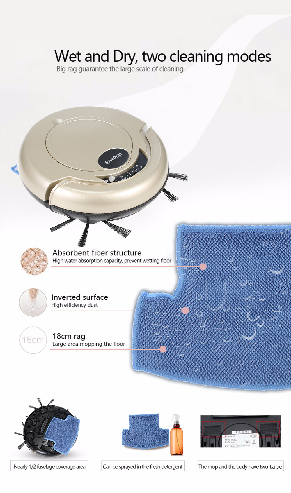 S320 Robotic Vacuum Cleaner with Mopping Cloth S320 Robotic Vacuum Cleaner with Mopping Cloth