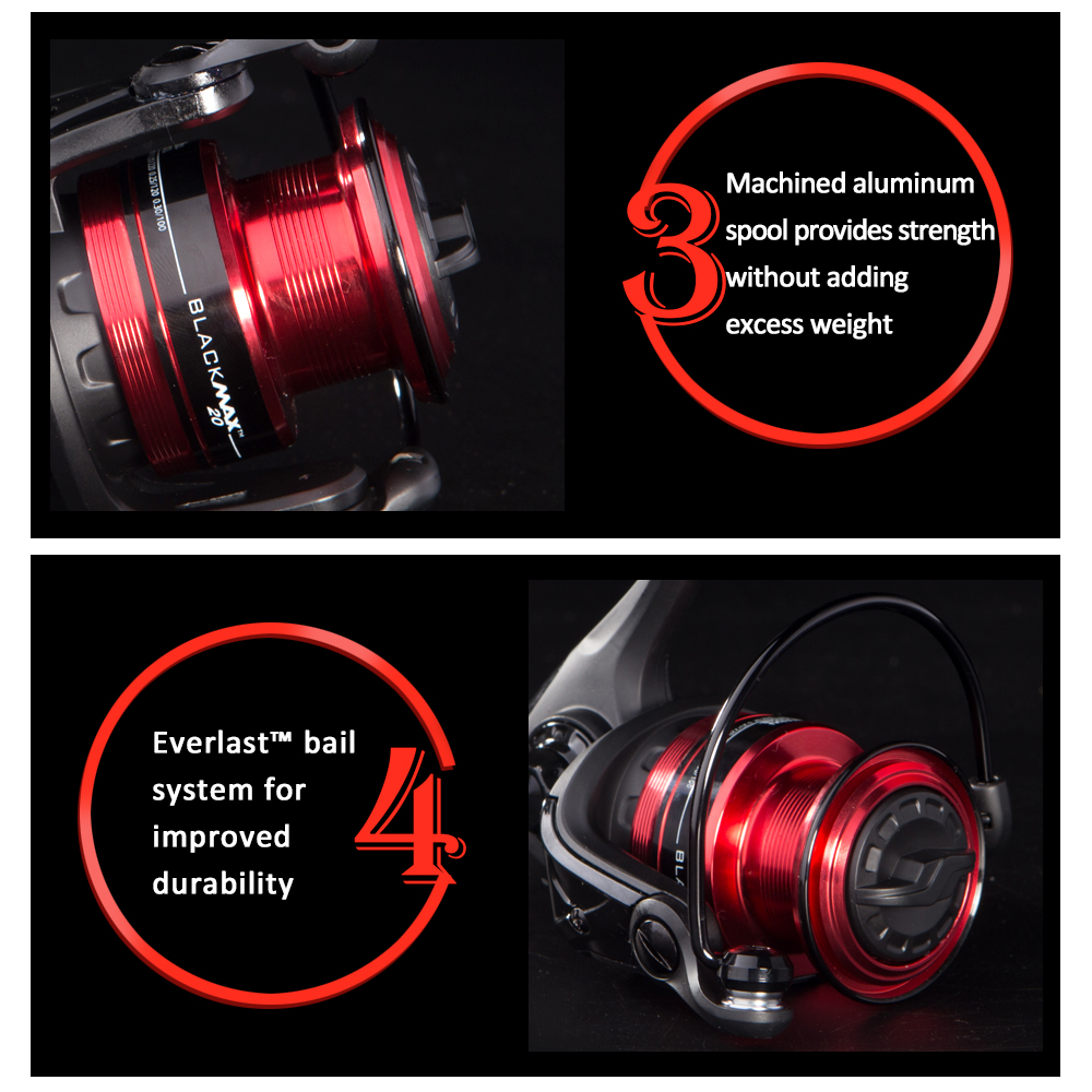 Abu Garcia BLACK MAX 60 High Value 3+1BB 20lb Carbon Fiber Max Drag Spinning Fishing Reel Abu Garcia BLACK MAX 60 High Value 3+1BB 20lb Carbon Fiber Max Drag Spinning Fishing Reel