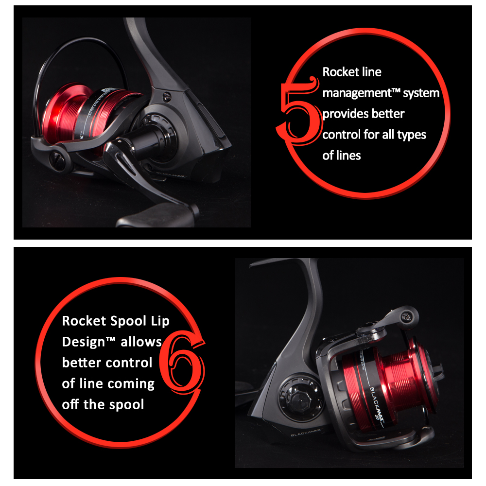 Abu Garcia BLACK MAX 60 High Value 3+1BB 20lb Carbon Fiber Max Drag Spinning Fishing Reel Abu Garcia BLACK MAX 60 High Value 3+1BB 20lb Carbon Fiber Max Drag Spinning Fishing Reel