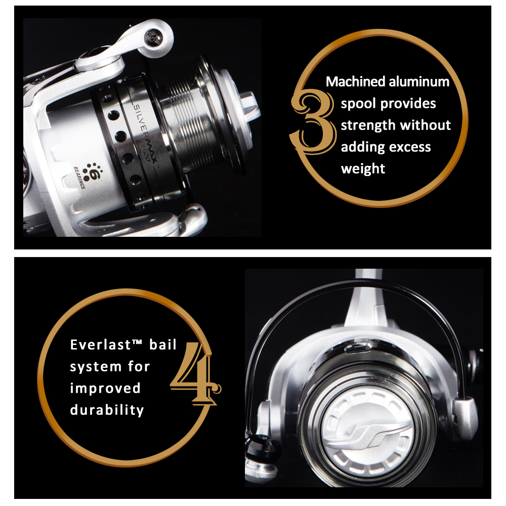 Abu Garcia Silver Max 500 High Value 5+1BB Ball Bearing Freshwater Spinning Fishing Reel Abu Garcia Silver Max 500 High Value 5+1BB Ball Bearing Freshwater Spinning Fishing Reel