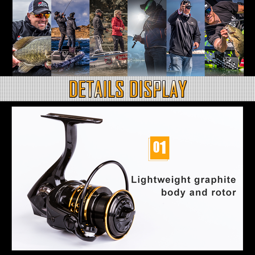 Abu Garcia PRO MAX 30 High Value 6+1 Ball Bearing 14lb Carbon Fiber Max Drag Freshwater Spinning Fishing Reel Abu Garcia PRO MAX 30 High Value 6+1 Ball Bearing 14lb Carbon Fiber Max Drag Freshwater Spinning Fishing Reel