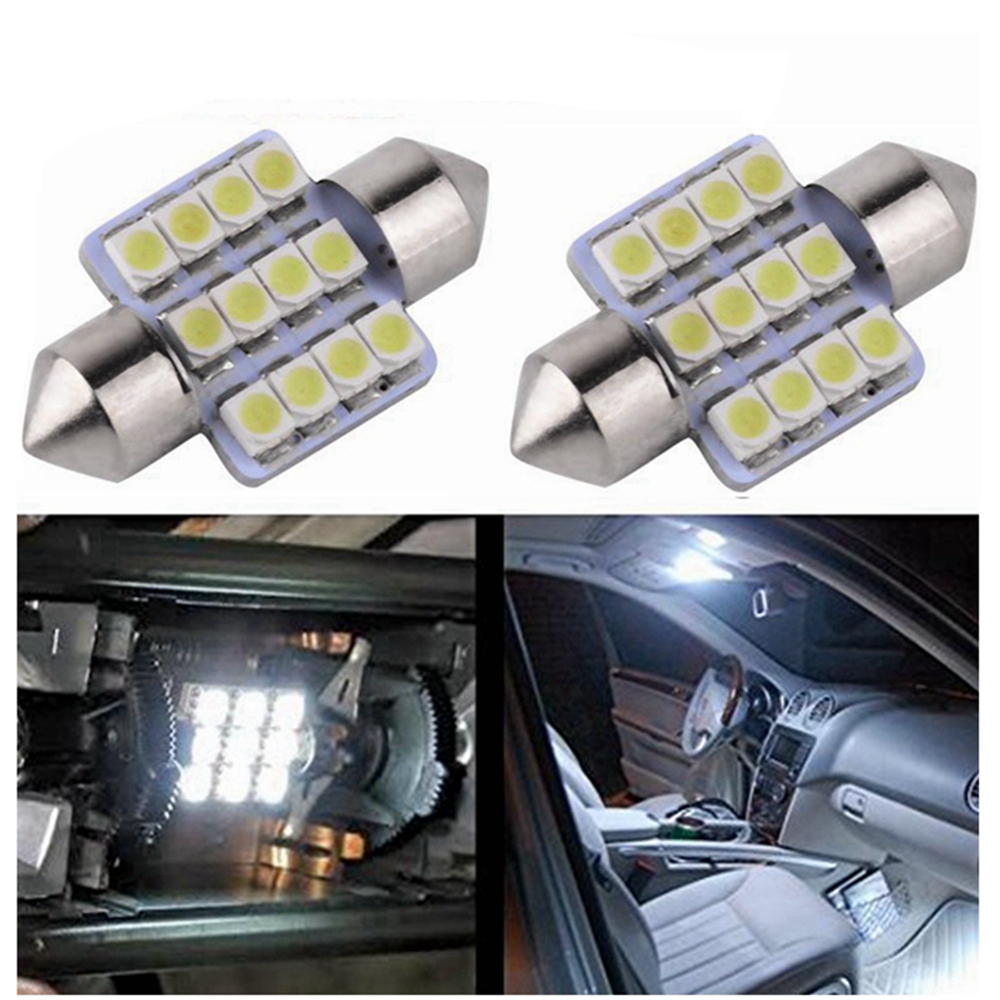 Sencart 2Pcs 12x2835SMD Festoon Car Map Dome LED Light DC 12V 31mm White/Blue Sencart 2Pcs 12x2835SMD Festoon Car Map Dome LED Light DC 12V 31mm White/Blue