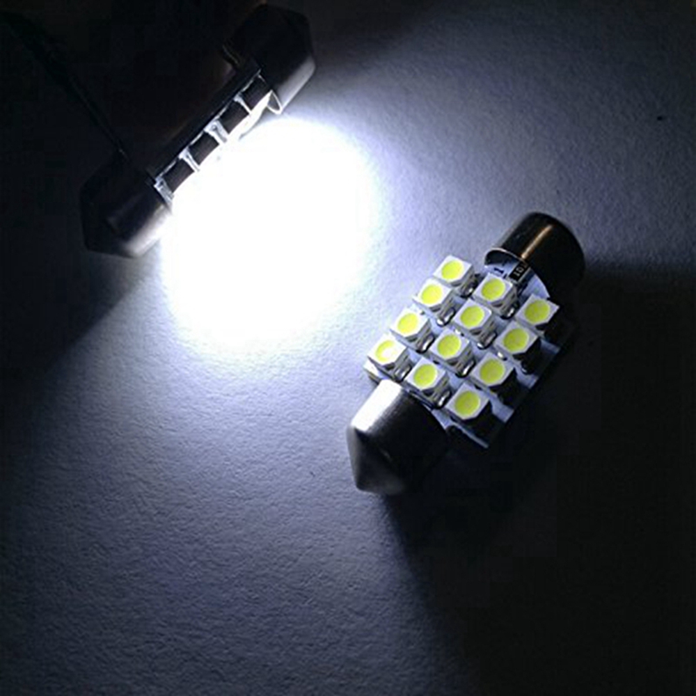 Sencart 2Pcs 12x2835SMD Festoon Car Map Dome LED Light DC 12V 31mm White/Blue Sencart 2Pcs 12x2835SMD Festoon Car Map Dome LED Light DC 12V 31mm White/Blue