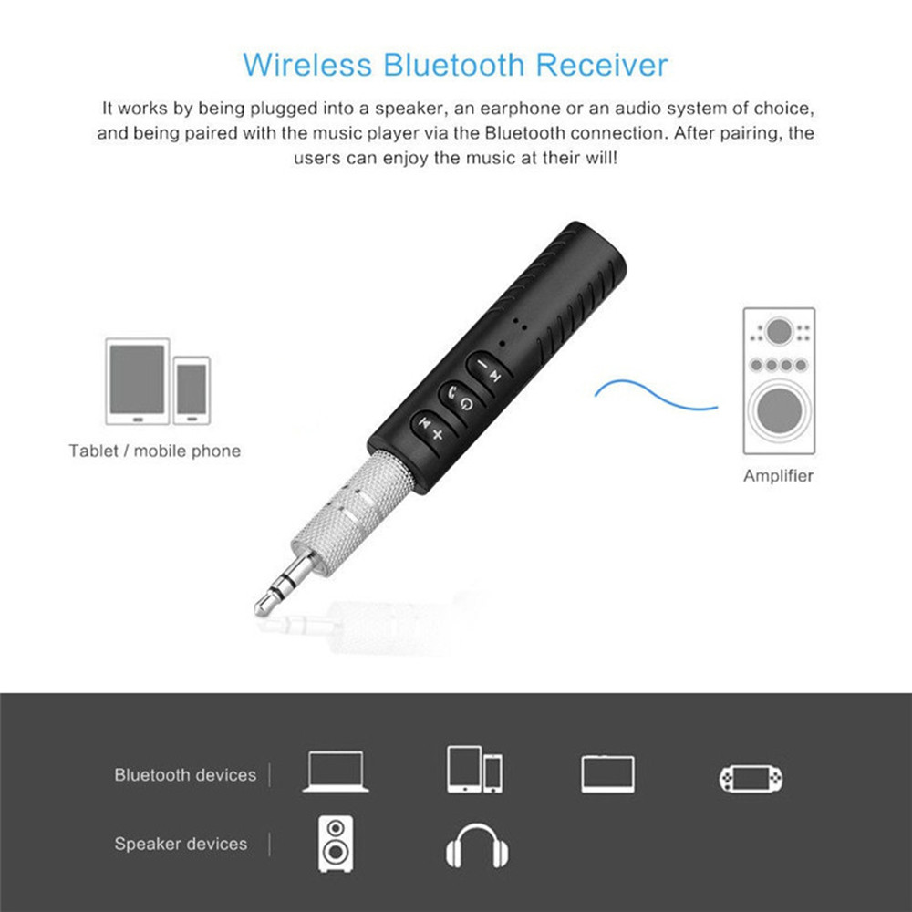 Mic for Stereos Phone MP3 Mini Wireless Bluetooth Handfree 3.5mm Streaming Wireless Auto AUX Audio Adapter