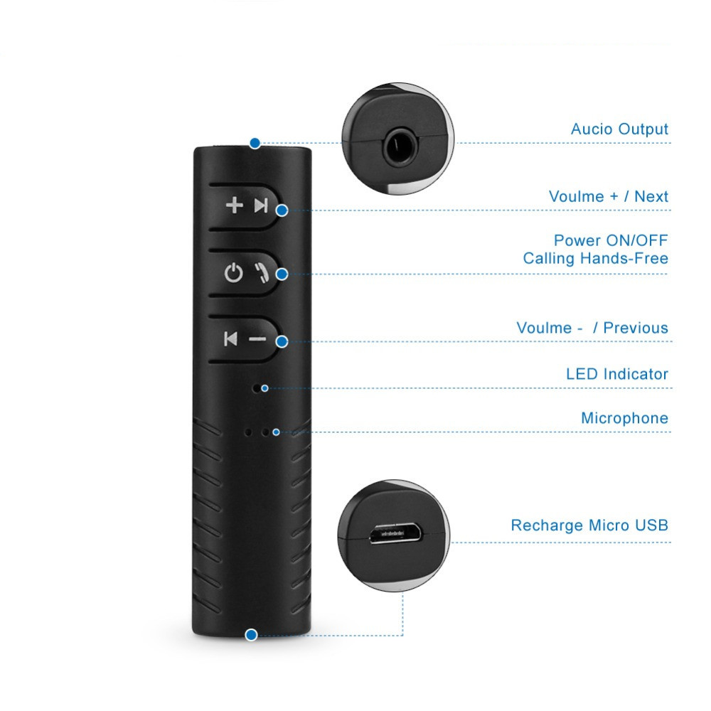 Mic for Stereos Phone MP3 Mini Wireless Bluetooth Handfree 3.5mm Streaming Wireless Auto AUX Audio Adapter