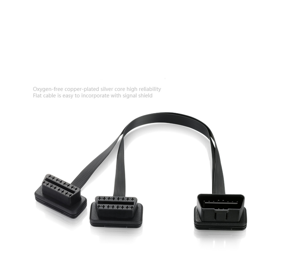 OBDII Extension Cables Right Angle OBD II 2 16PIN Y Splitter Cable 1 Male to 2 Female OBDII Extension Cables Right Angle OBD II 2 16PIN Y Splitter Cable 1 Male to 2 Female