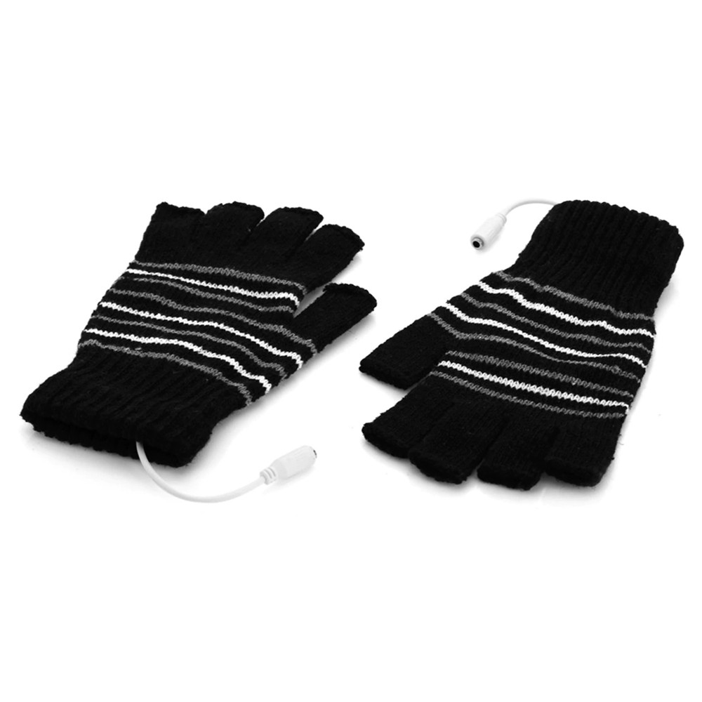 USB Heated Fingerless Glove with Dismountable Heating Plate