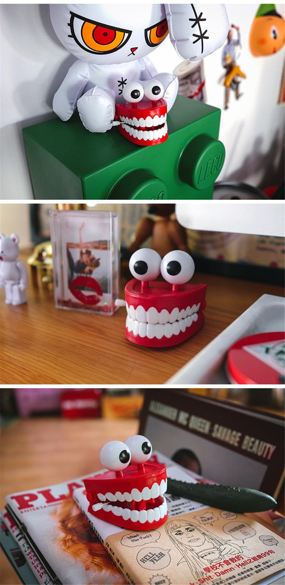 Funny Big Tooth Clockwork Toy Cute Flashing Teeth Bite Finger Novelty Jokes Toys Funny Big Tooth Clockwork Toy Cute Flashing Teeth Bite Finger Novelty Jokes Toys