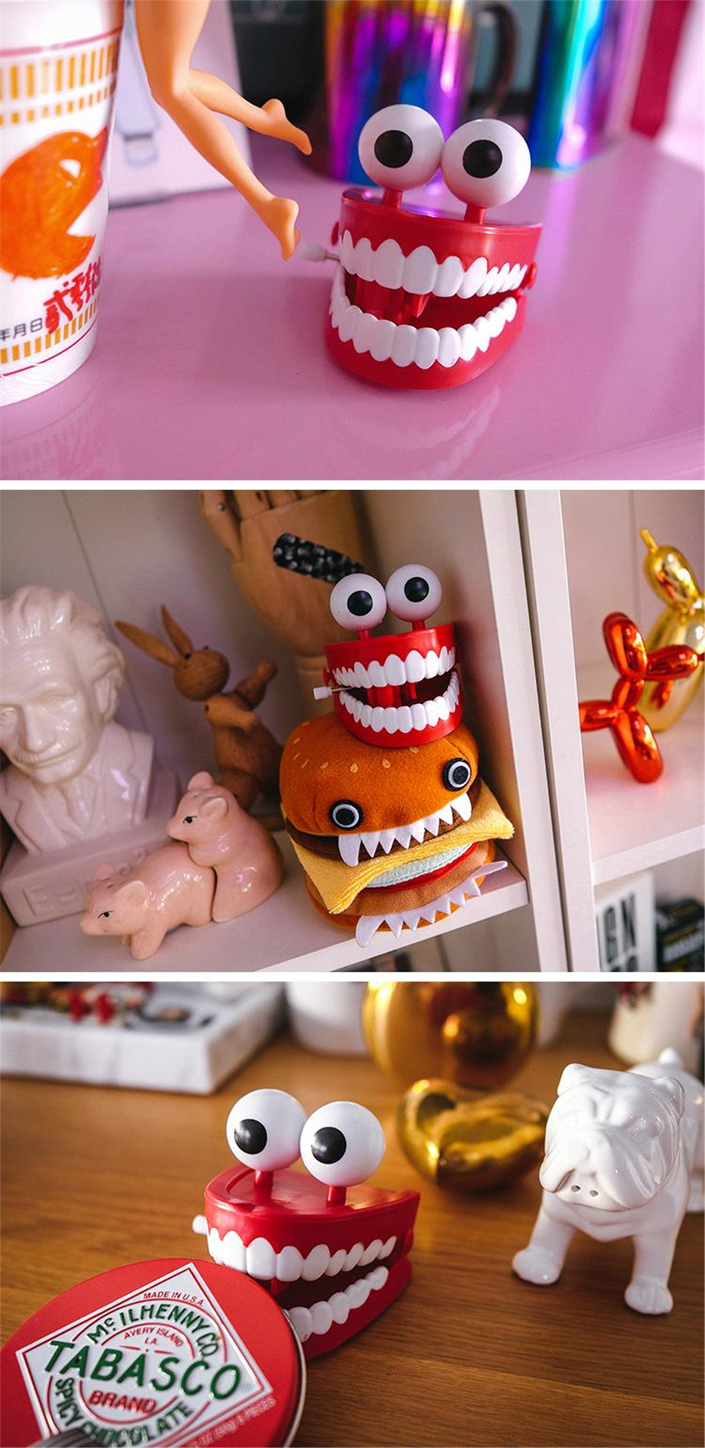 Funny Big Tooth Clockwork Toy Cute Flashing Teeth Bite Finger Novelty Jokes Toys Funny Big Tooth Clockwork Toy Cute Flashing Teeth Bite Finger Novelty Jokes Toys