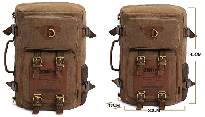 KAUKKO FH05 22L Multi-function Canvas Backpack for Men
