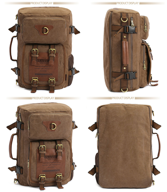 KAUKKO FH05 22L Multi-function Canvas Backpack for Men
