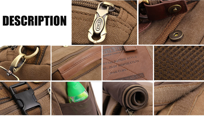 KAUKKO FH05 22L Multi-function Canvas Backpack for Men