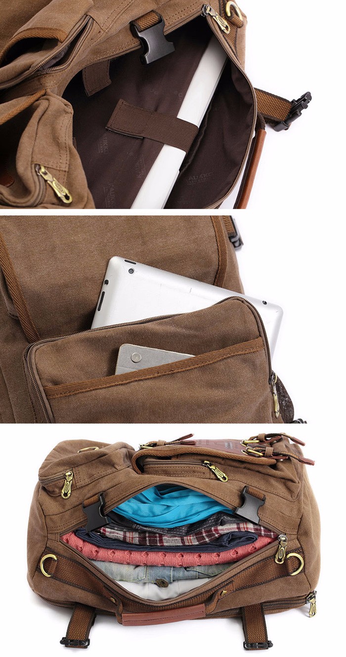 KAUKKO FH05 22L Multi-function Canvas Backpack for Men