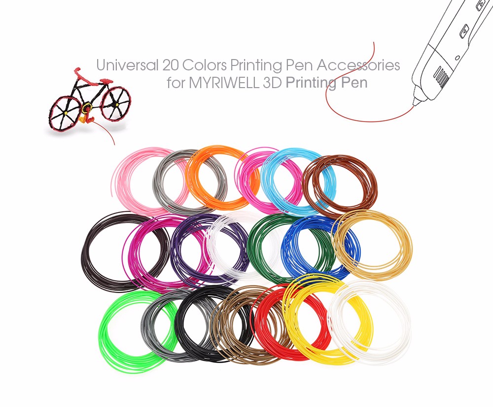 20 Colors Printer Filament Accessories for MYRIWELL 3D Printing Pen 20 Colors Printer Filament Accessories for MYRIWELL 3D Printing Pen