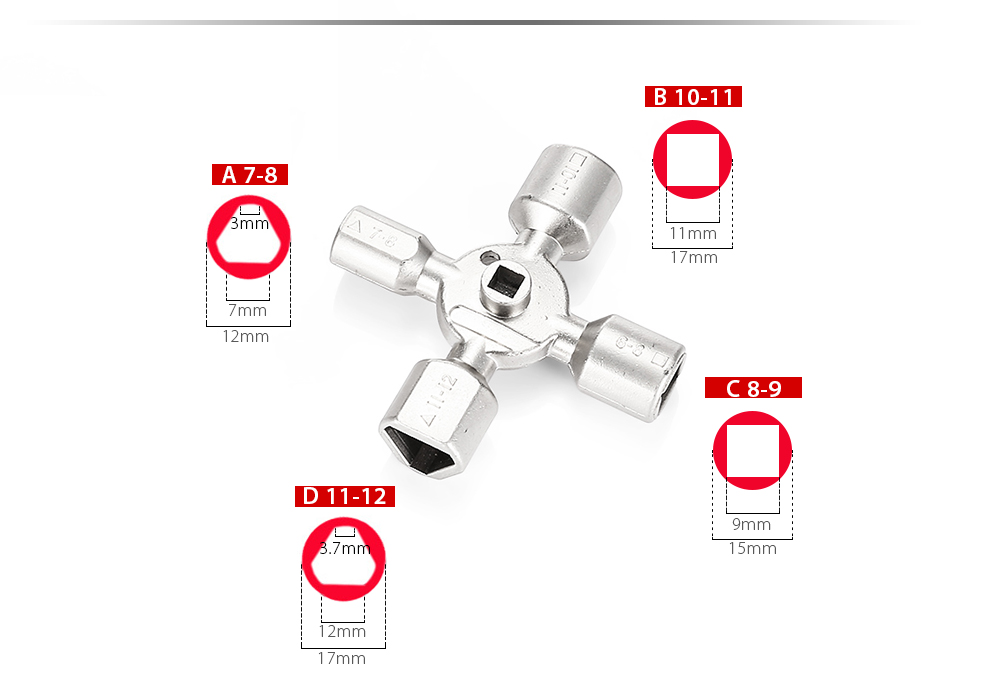 HakkaDeal 10 in 1 Electric Control Cabinet Cross Triangle Key Wrench HakkaDeal 10 in 1 Electric Control Cabinet Cross Triangle Key Wrench