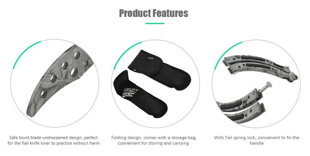 Folding Training Butterfly Flail Knife Unsharpened Practice Tool