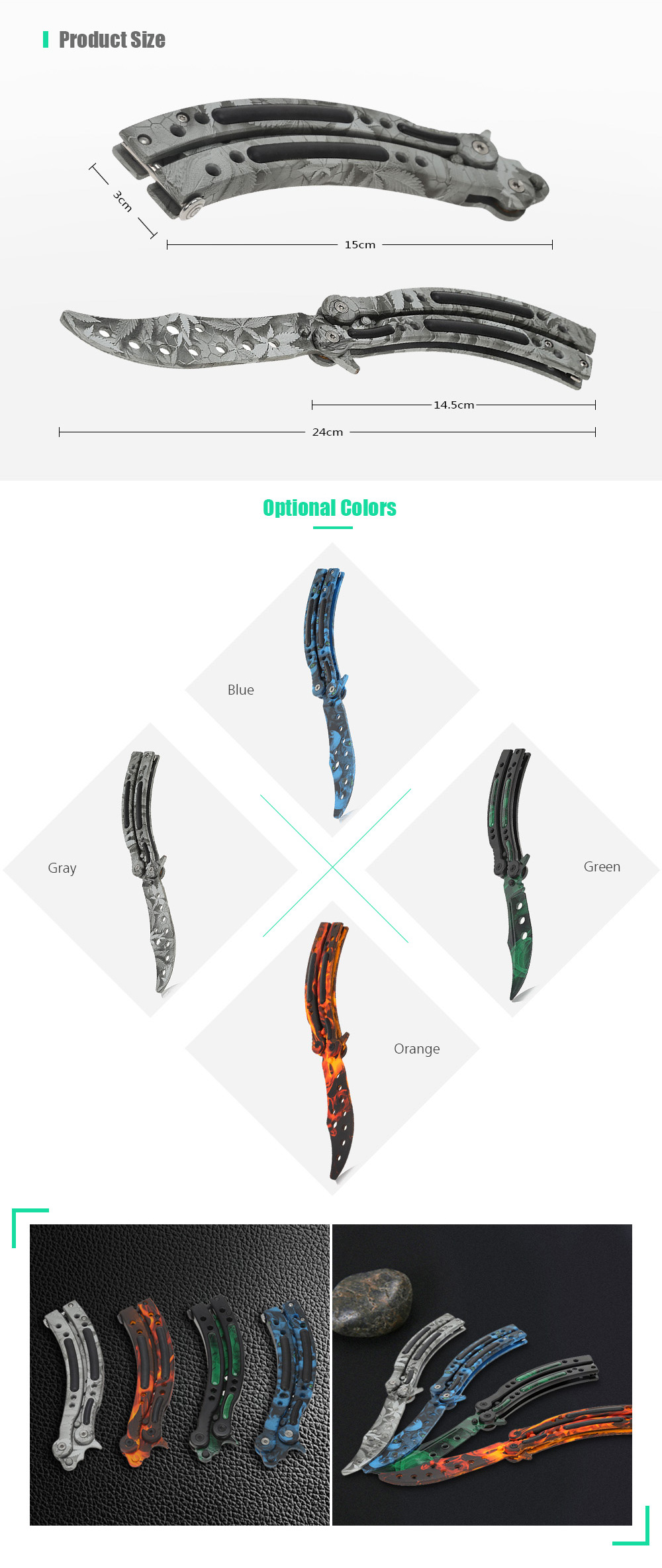 Folding Training Butterfly Flail Knife Unsharpened Practice Tool