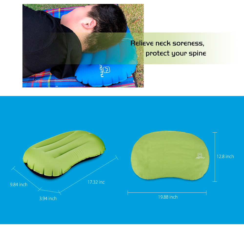AOTU AT9022 Outdoor Inflatable Travel Camping Portable Ultralight Air Pillow for Neck Support AOTU AT9022 Outdoor Inflatable Travel Camping Portable Ultralight Air Pillow for Neck Support