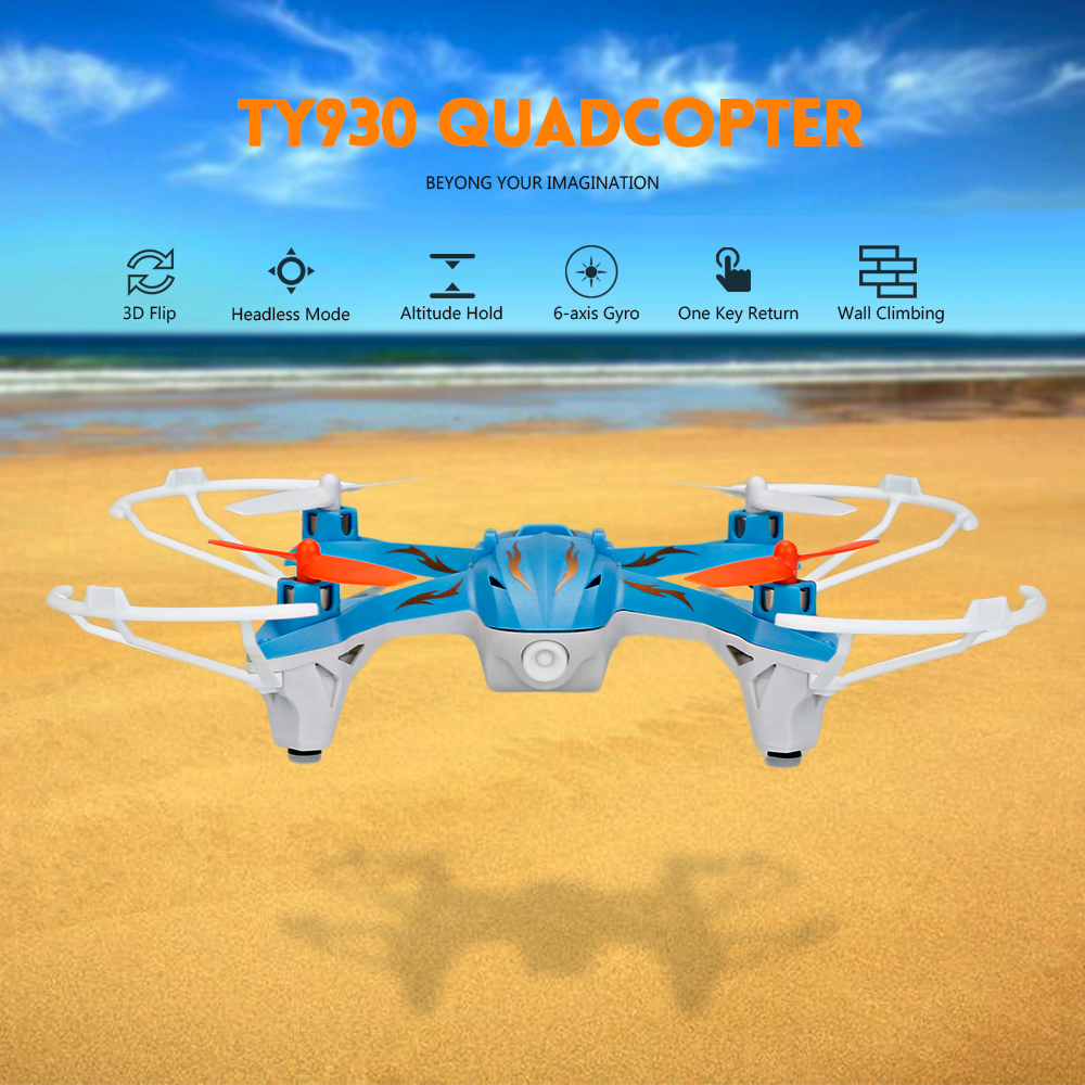 Flytec TY930 RC Quadcopter 2.4G 4CH 6-axis Gyro Headless High Hold Mode 3D Unlimited Flip Drone RTF Flytec TY930 RC Quadcopter 2.4G 4CH 6-axis Gyro Headless High Hold Mode 3D Unlimited Flip Drone RTF
