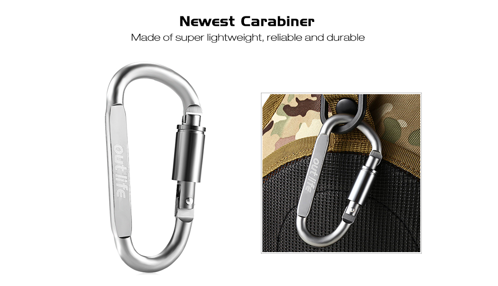 Outlife 6PCS Stainless Aluminum Carabiner Self Screw Spring Clip Hook for Outdoor Outlife 6PCS Stainless Aluminum Carabiner Self Screw Spring Clip Hook for Outdoor