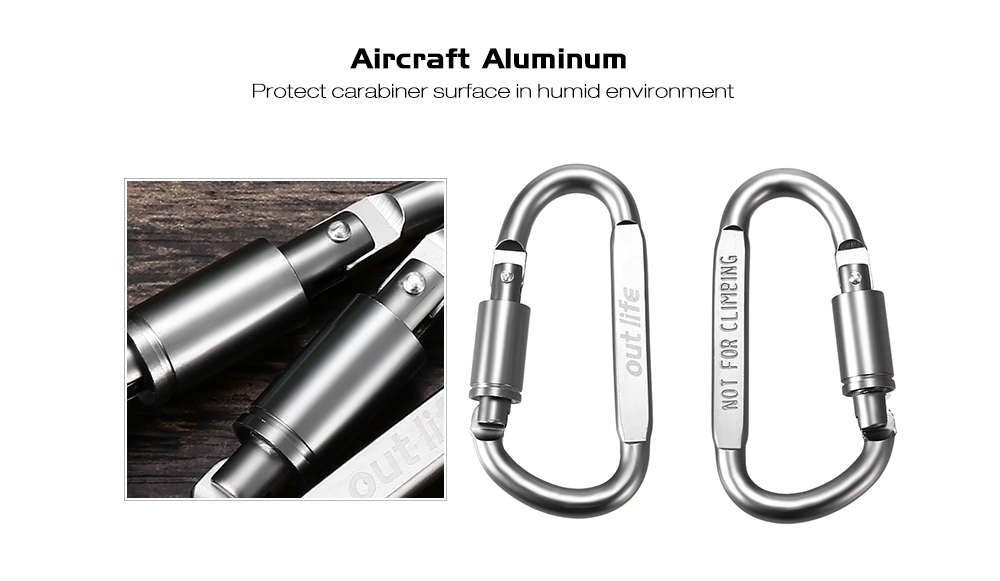 Outlife 6PCS Stainless Aluminum Carabiner Self Screw Spring Clip Hook for Outdoor Outlife 6PCS Stainless Aluminum Carabiner Self Screw Spring Clip Hook for Outdoor