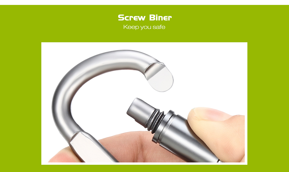 Outlife 6PCS Stainless Aluminum Carabiner Self Screw Spring Clip Hook for Outdoor Outlife 6PCS Stainless Aluminum Carabiner Self Screw Spring Clip Hook for Outdoor